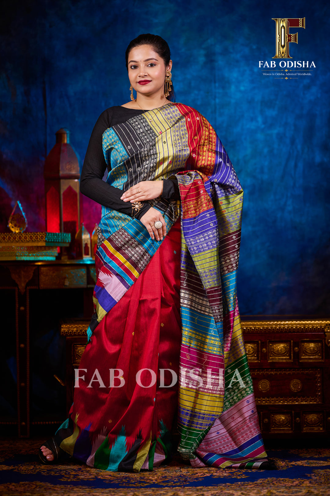 RUHANI CELESTIAL HANDLOOM BERHAMPURI HANDLOOM DOUBLE AANCHAL PURE SILK PATTA SAREE