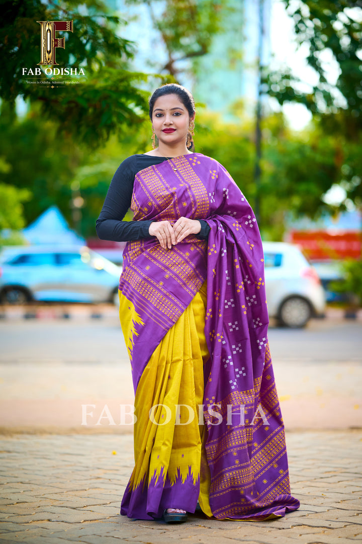 RUKMINI VASTRA SELECTIONS BERHAMPURI DOUBLE AANCHAL PURE SILK PATTA SAREE
