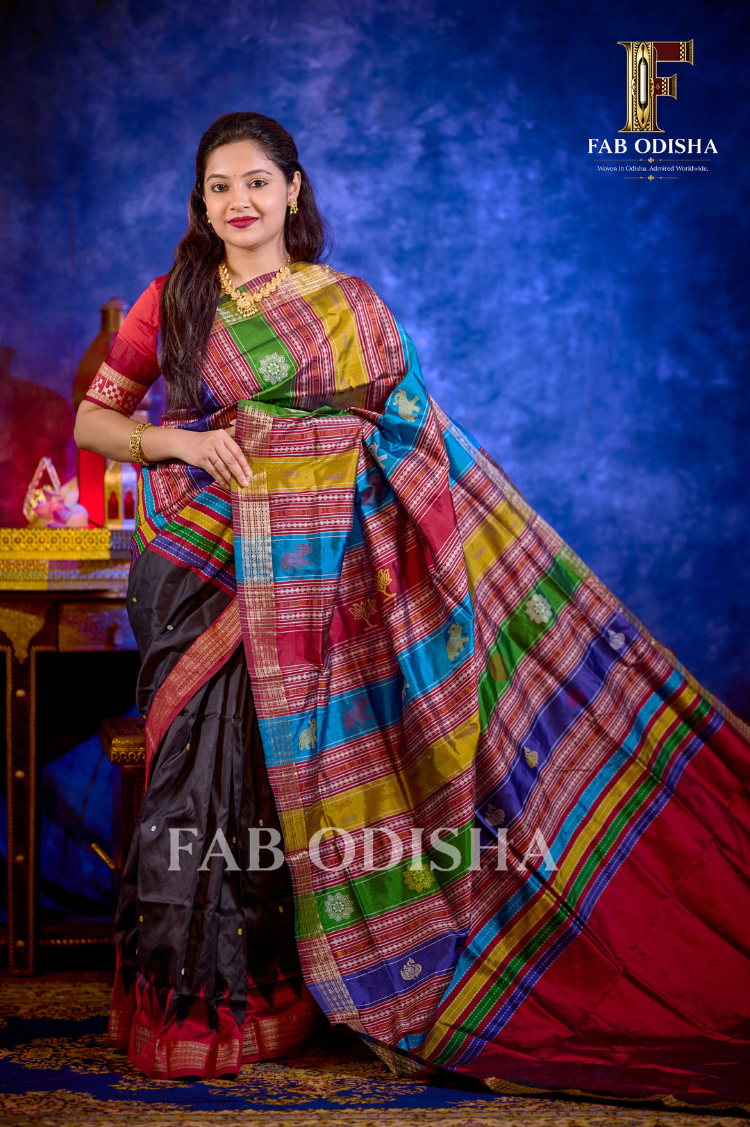 PRIYADARSHINI HALF TISSUE BERHAMPURI HANDLOOM DOUBLE AANCHAL PURE SILK PATTA SAREE
