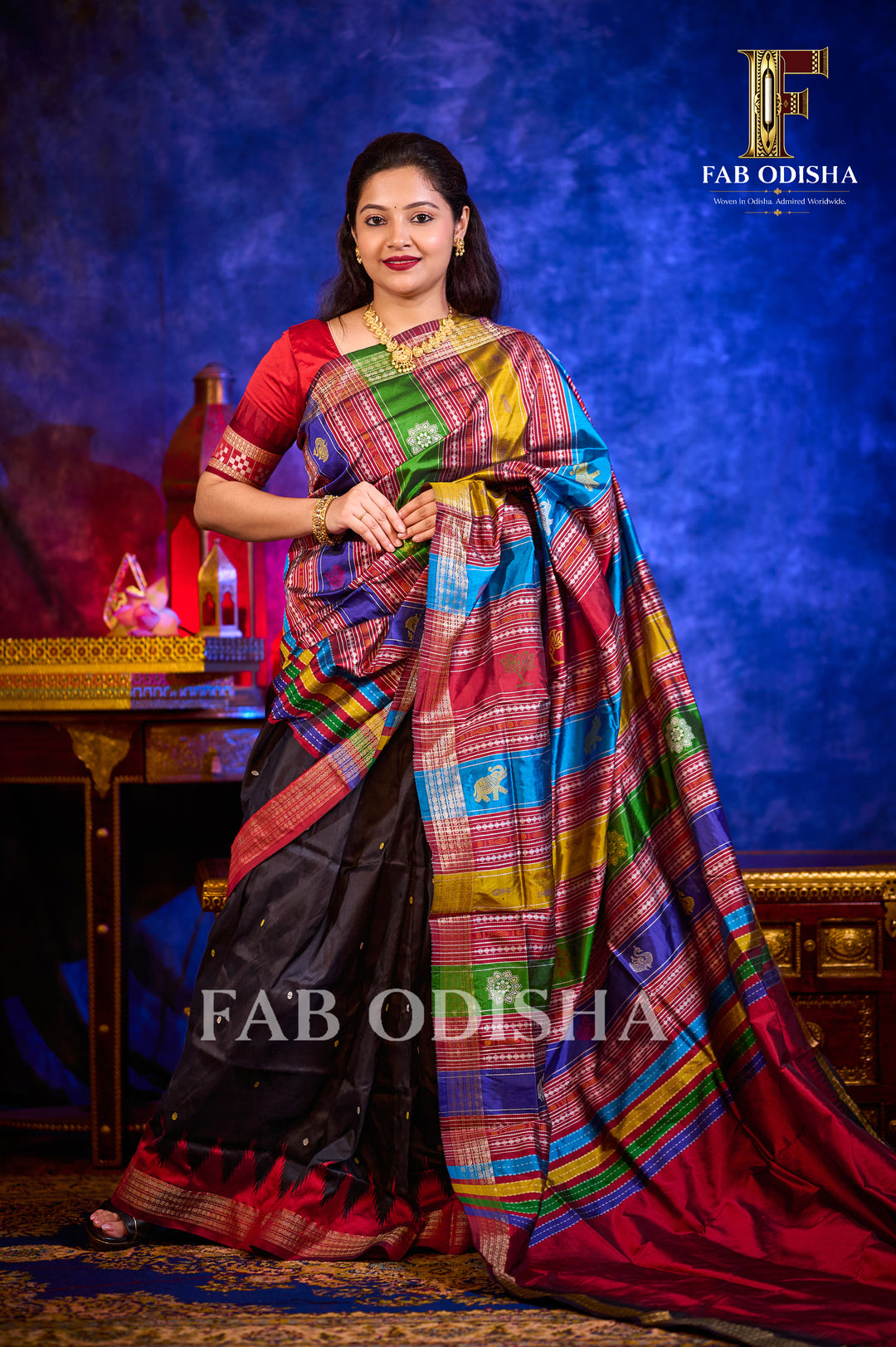 PRIYADARSHINI HALF TISSUE BERHAMPURI HANDLOOM DOUBLE AANCHAL PURE SILK PATTA SAREE
