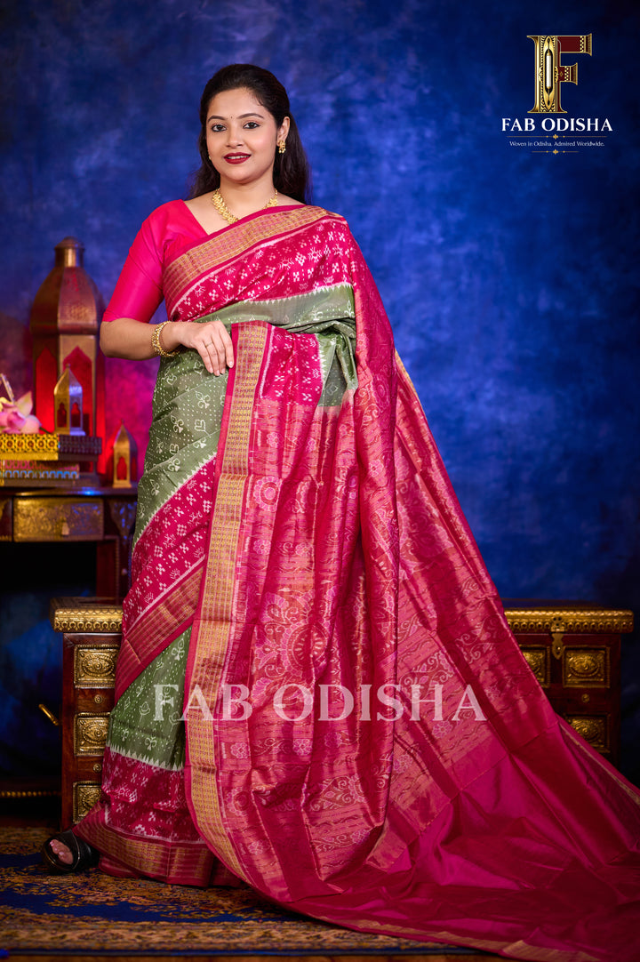 BANDHANJALI VARNIKA SAMBALPURI HANDLOOM PURE SILK SAREE