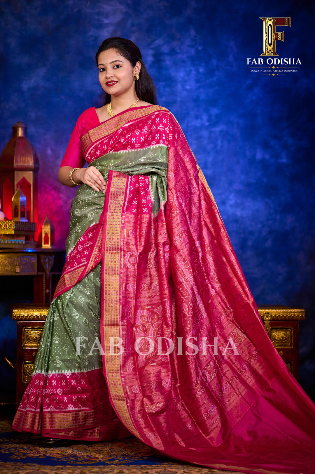 BANDHANJALI VARNIKA SAMBALPURI HANDLOOM PURE SILK SAREE