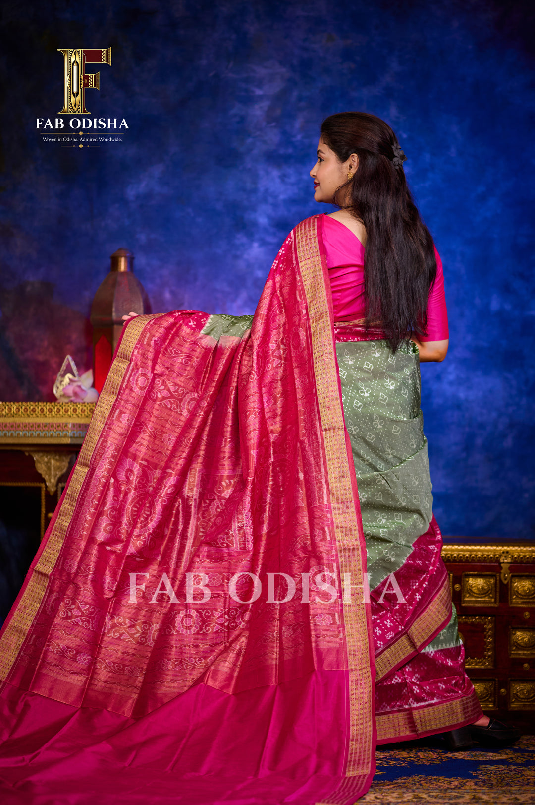 BANDHANJALI VARNIKA SAMBALPURI HANDLOOM PURE SILK SAREE