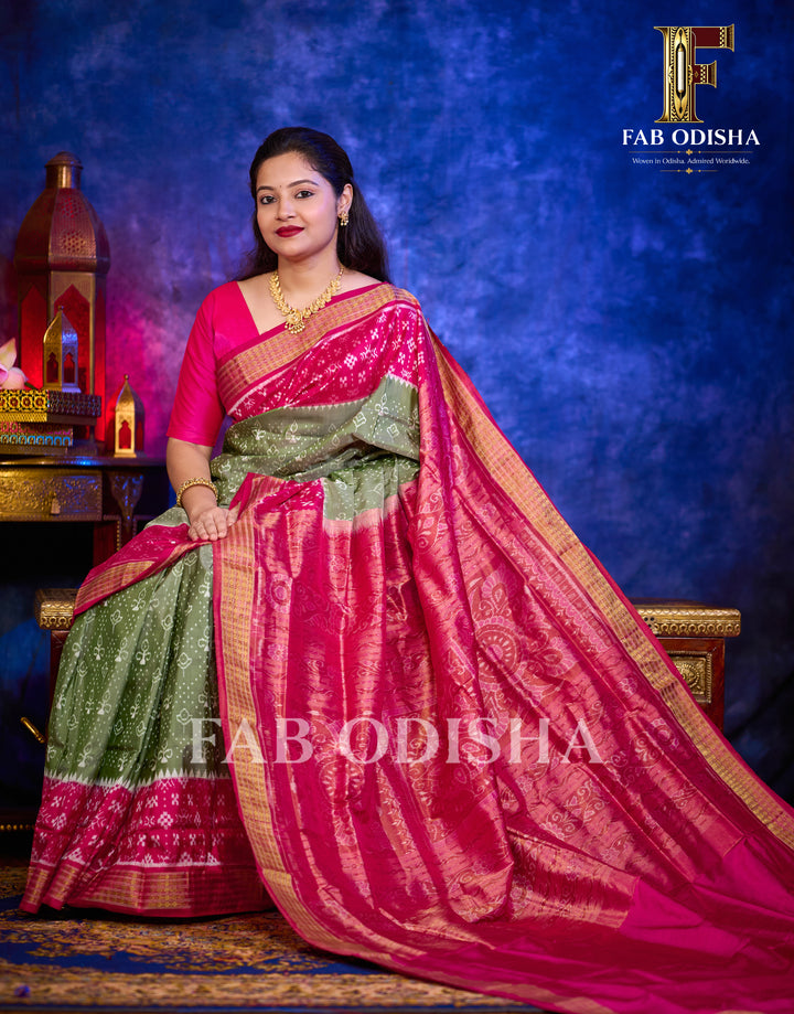 BANDHANJALI VARNIKA SAMBALPURI HANDLOOM PURE SILK SAREE