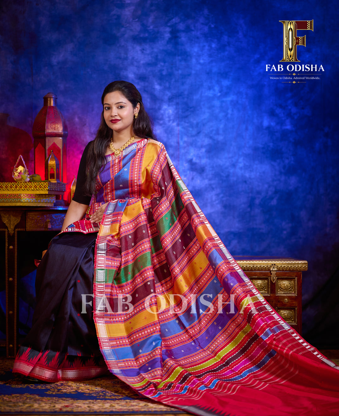 RATNAVALI BERHAMPURI HANDLOOM DOUBLE AANCHAL PURE SILK PATTA SAREE
