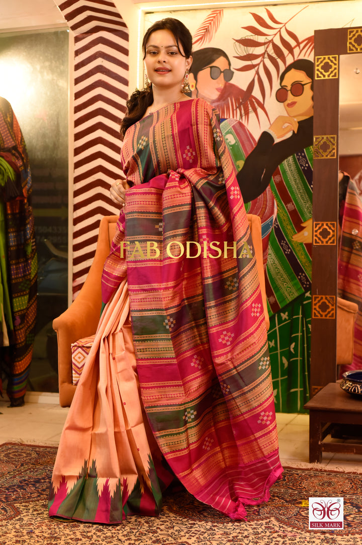 MYSTIC BRIDAL RESPLENDENT DOUBLE ANCHAL BERHAMPURI PATTA SAREE