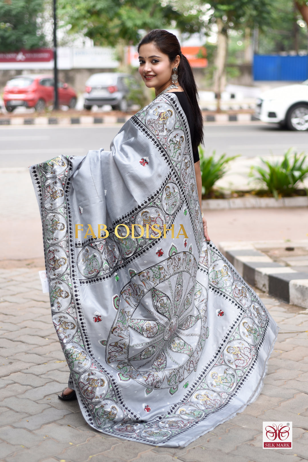 LAND OF KALINGA PATTACHITRA HANDPAINTED PURE SILK SAREE