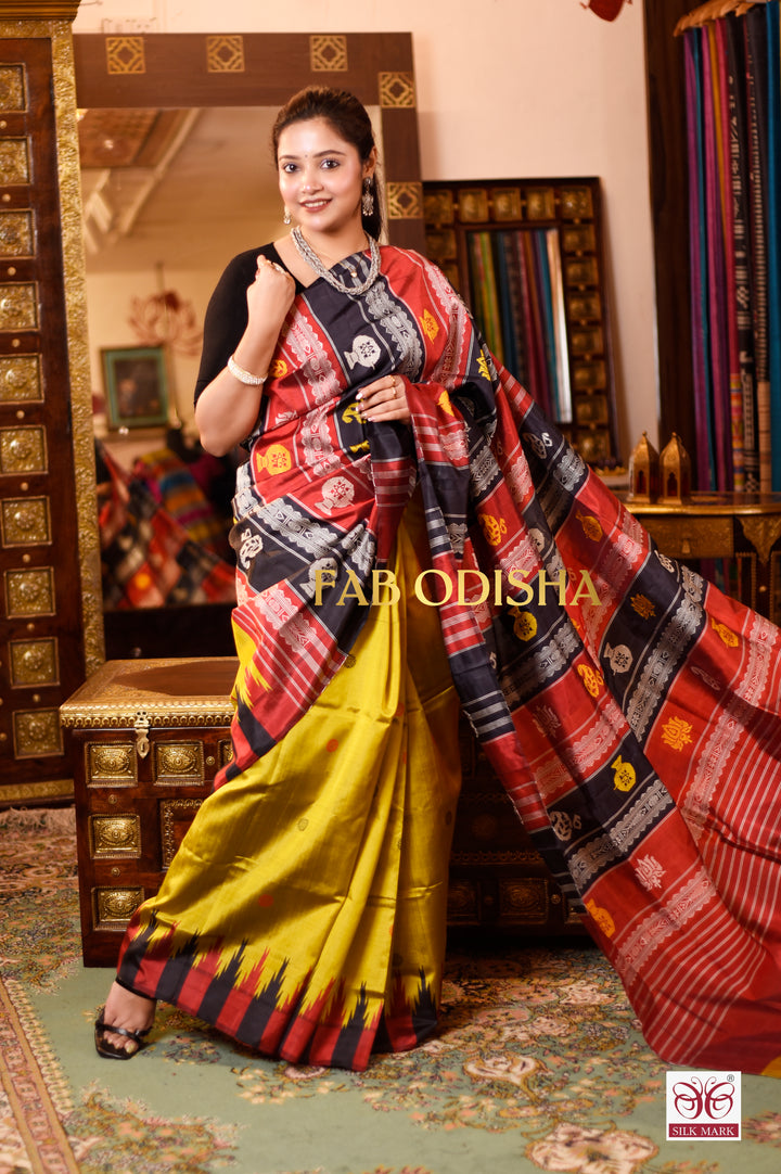 RAJSHREE BERHAMPURI DOUBLE AANCHAL PURE SILK PATTA SAREE