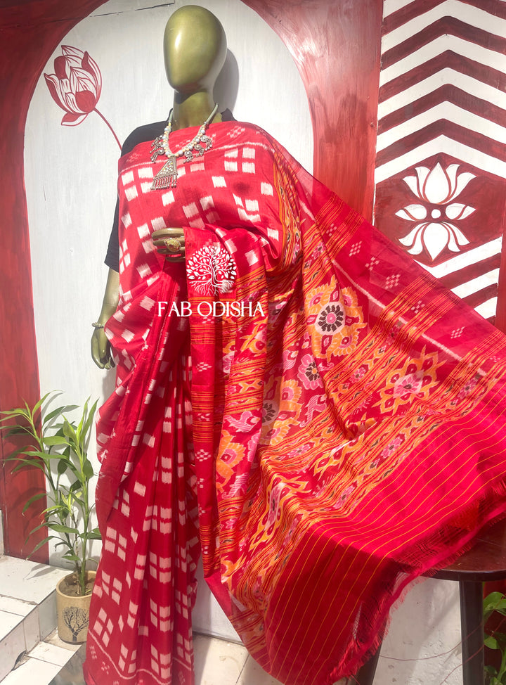 ELITE PASSAPALI LAAL MULBERRY SILK SAREE