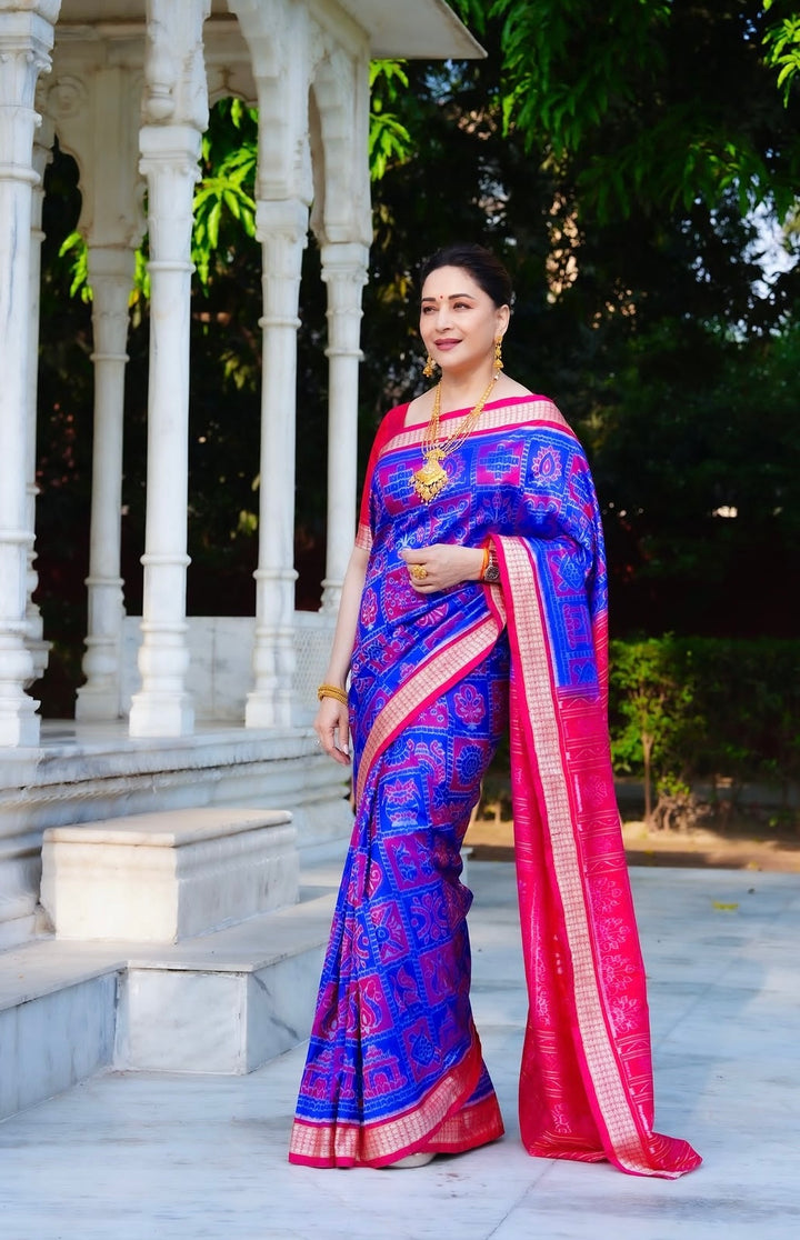 MADHURI DIXIT ODISHA HANDLOOM SAMBALPURI PURE SILK SAREE