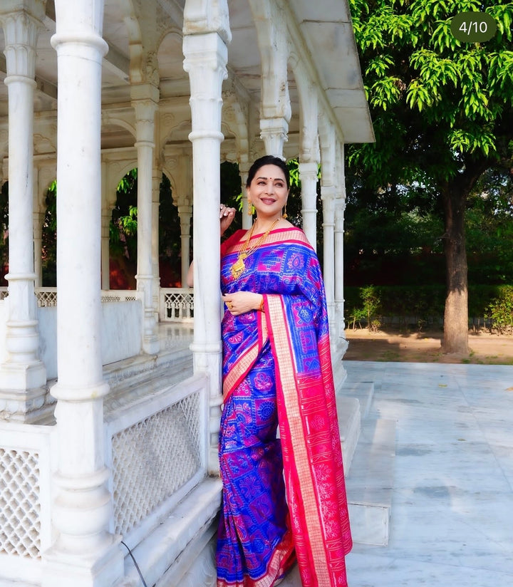 MADHURI DIXIT ODISHA HANDLOOM SAMBALPURI PURE SILK SAREE