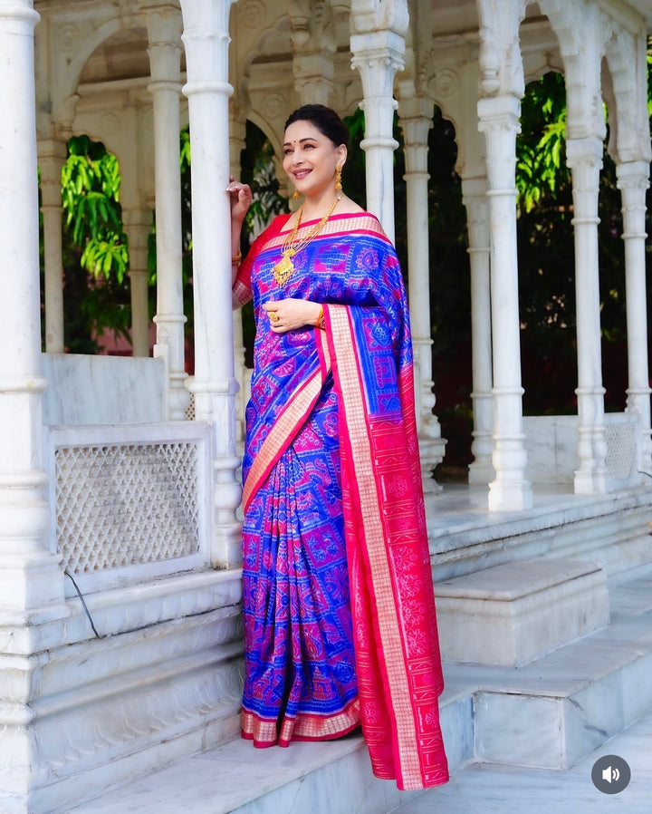 MADHURI DIXIT ODISHA HANDLOOM SAMBALPURI PURE SILK SAREE