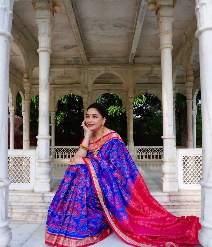 MADHURI DIXIT ODISHA HANDLOOM SAMBALPURI PURE SILK SAREE