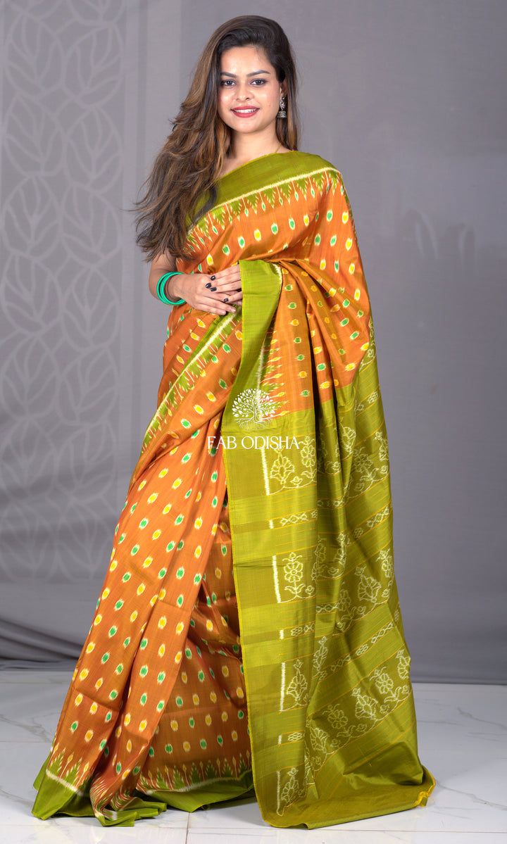"PRAKRITI" RASAGULLA MOTIF ELITE MULBERRY HANDLOOM SILK SAREE