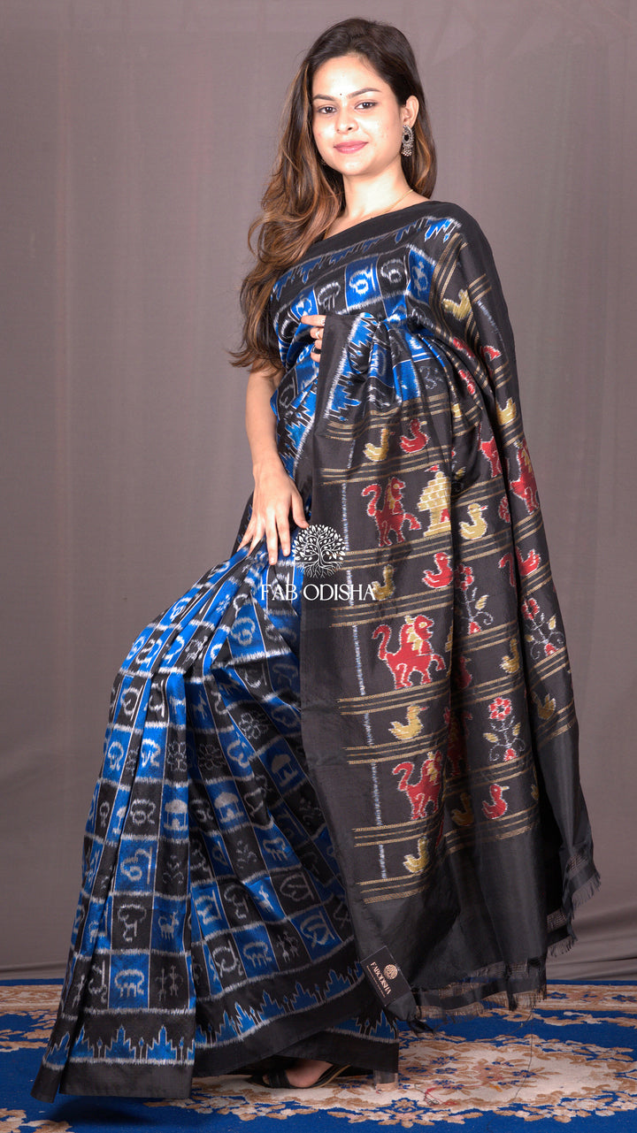 MANOHARI SUPER FINE MULBERRY ODIA AKSHAR SILK SAREE