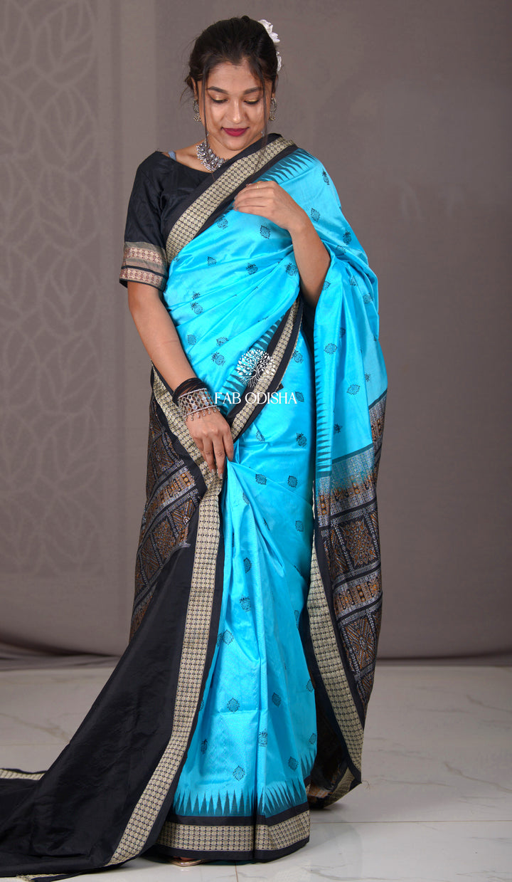 "AKASA" KALASH SAMBALPURI BOMKAI SILK SAREE