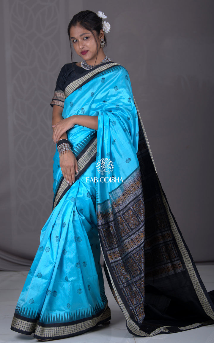 "AKASA" KALASH SAMBALPURI BOMKAI SILK SAREE