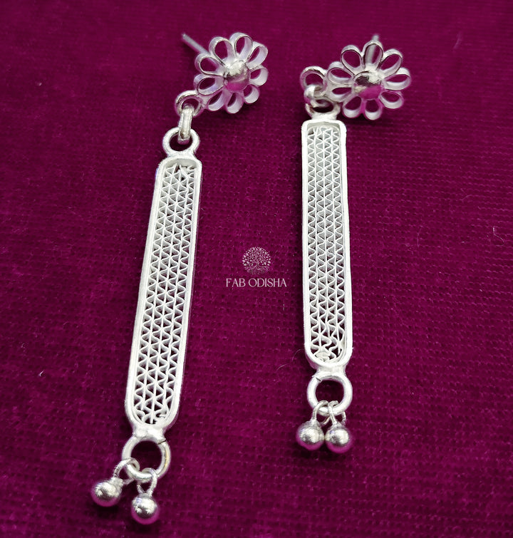 "ROSES AND STICKS" GEOMETRIC DESIGNER FILIGREE EARRINGS