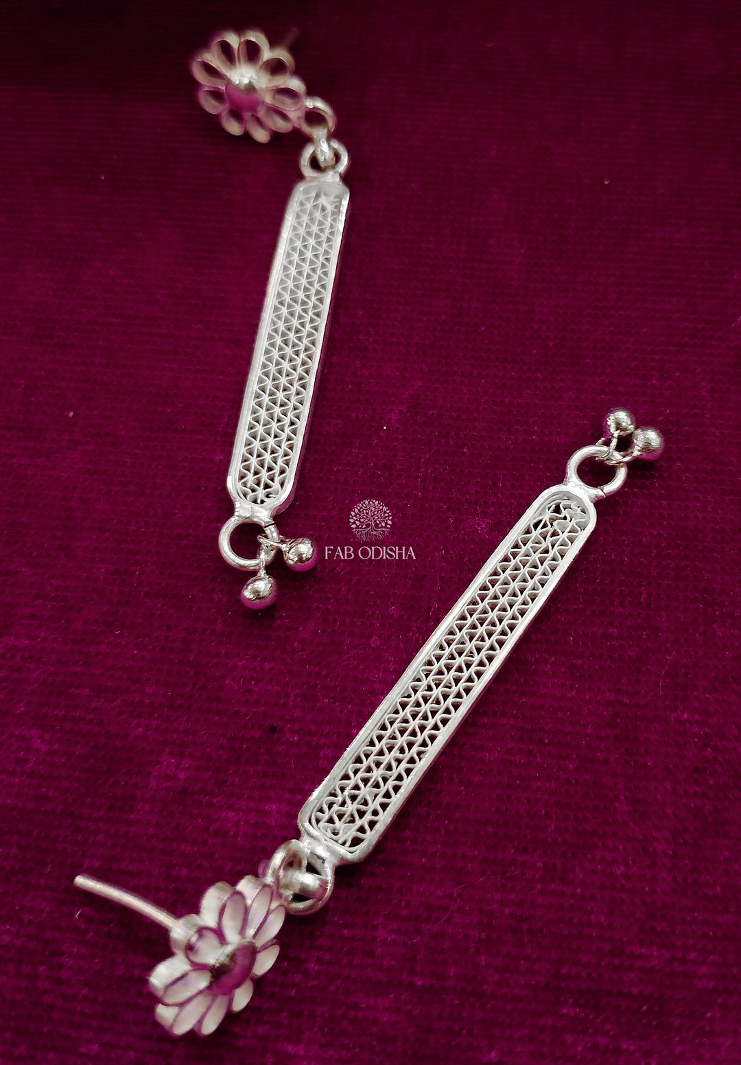 "ROSES AND STICKS" GEOMETRIC DESIGNER FILIGREE EARRINGS