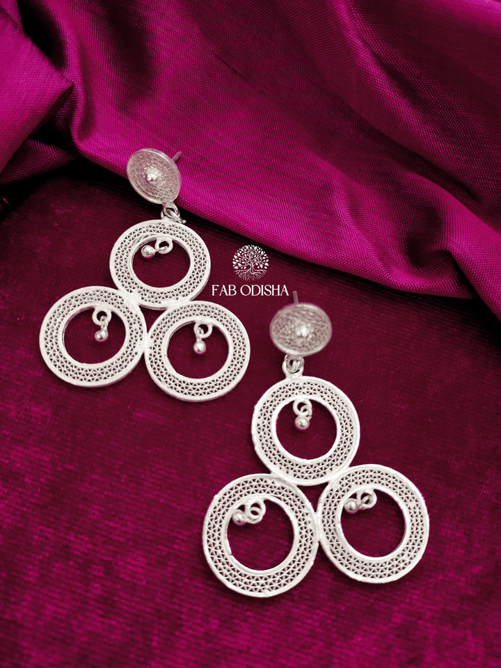 "3 RINGS DREAMS" MODERN FILIGREE DANGLERS