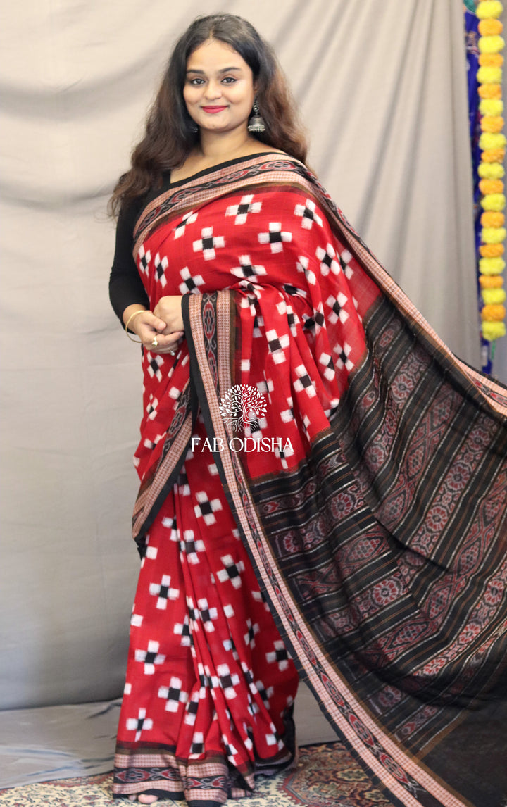 TART RED SAMBALPURI PASSAPALI PURE COTTON