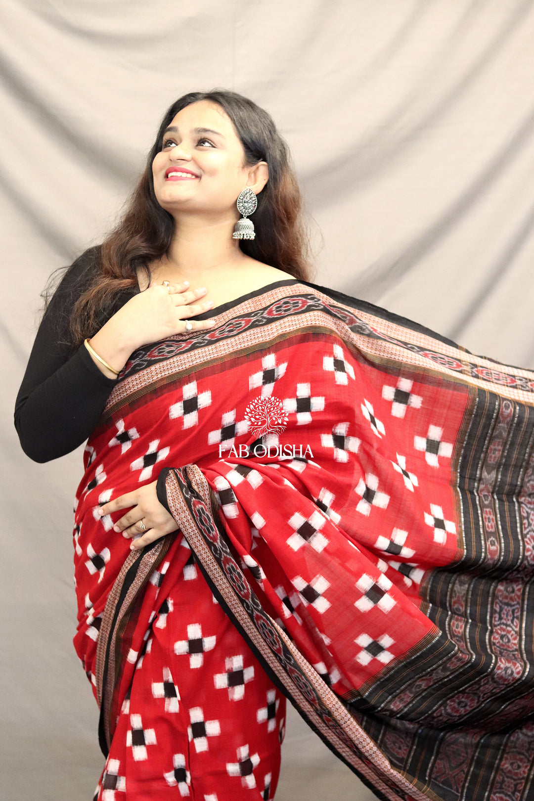 TART RED SAMBALPURI PASSAPALI PURE COTTON