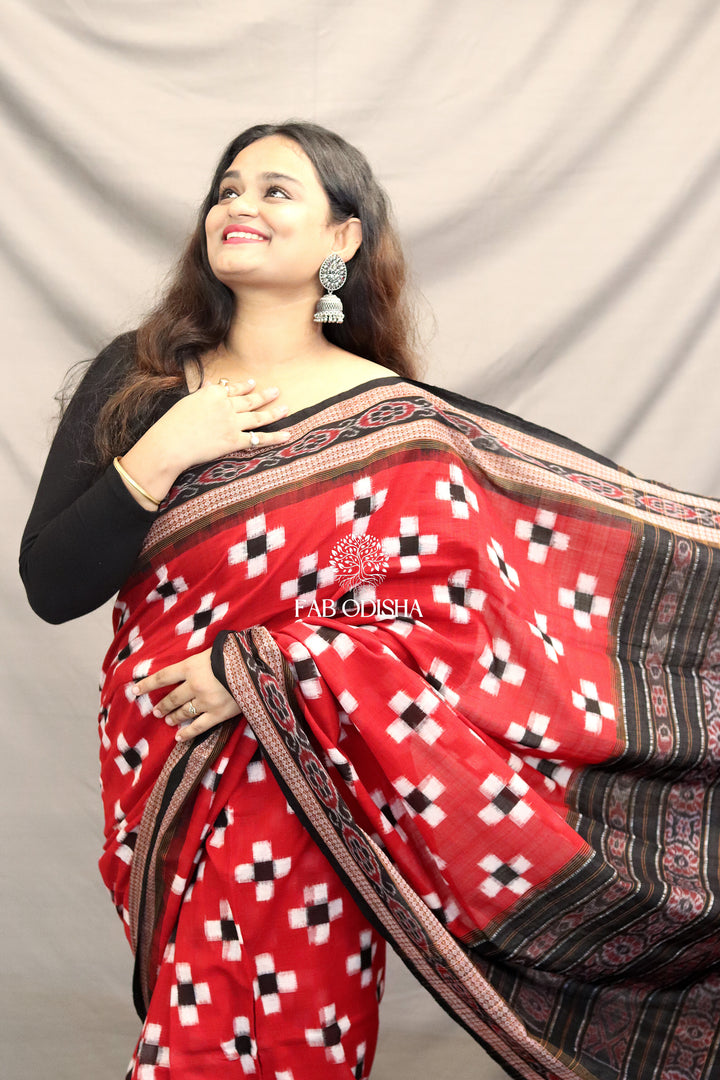 TART RED SAMBALPURI PASSAPALI PURE COTTON