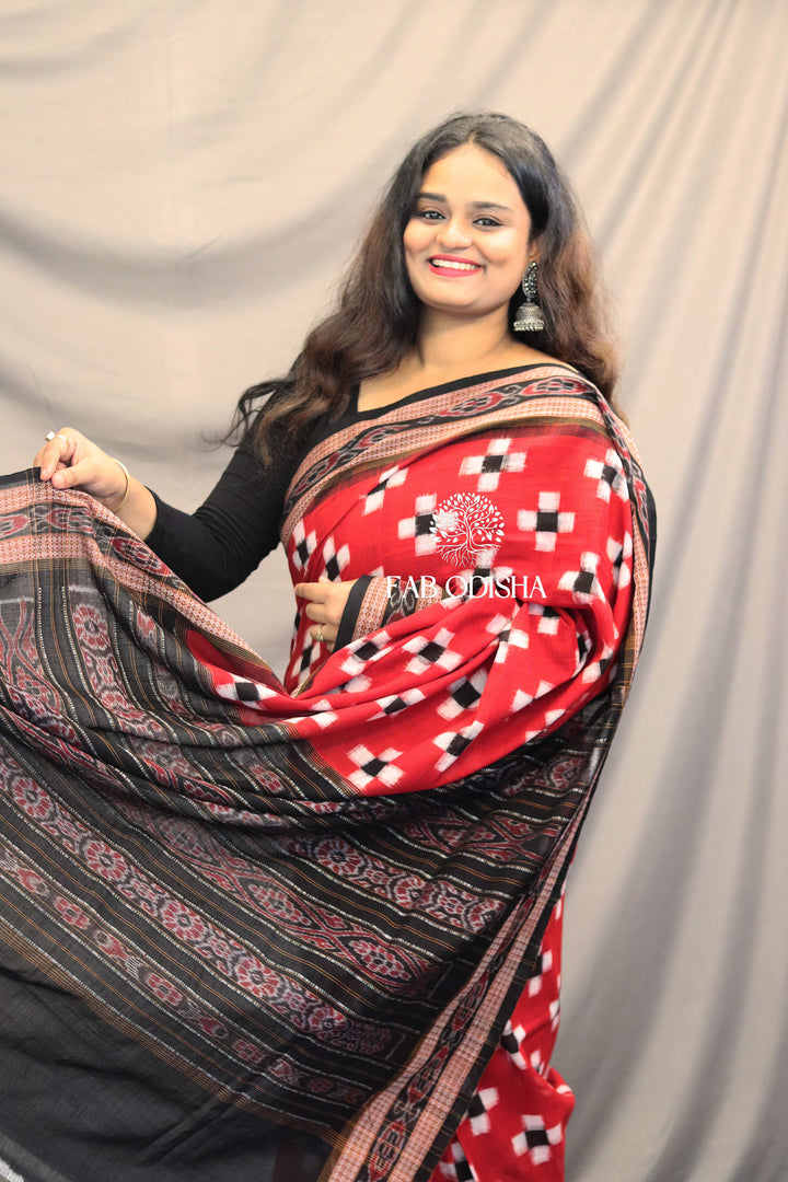 TART RED SAMBALPURI PASSAPALI PURE COTTON