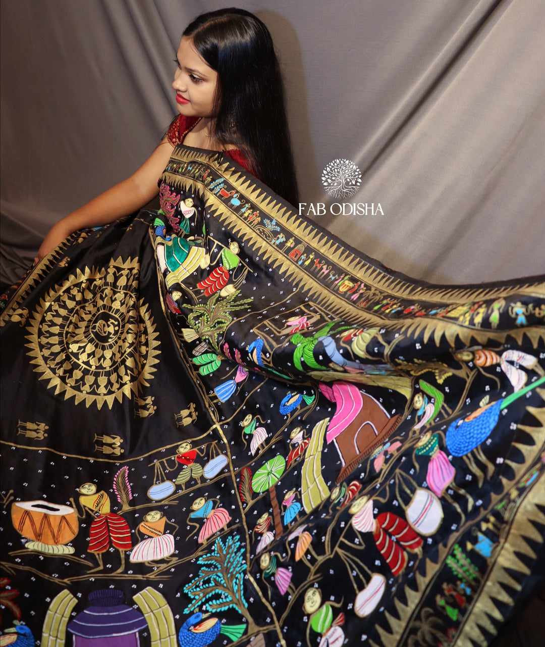 "TRIBAL FESTIVE SEASON" PATTACHITRA SAREE