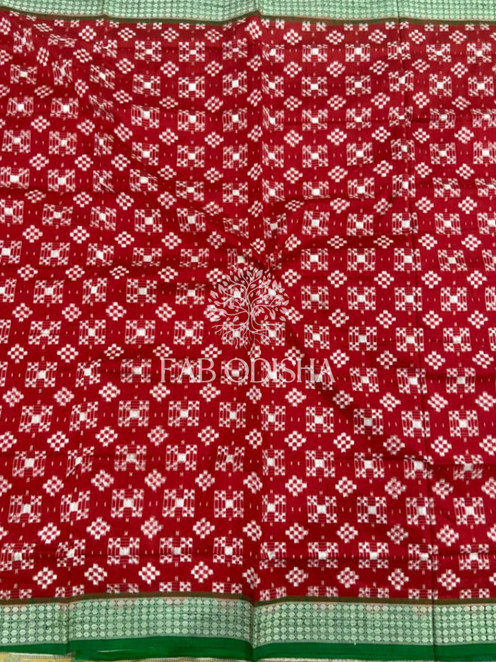 MESMERISING RED PASSAPALI SAMBALPURI SILK SAREE