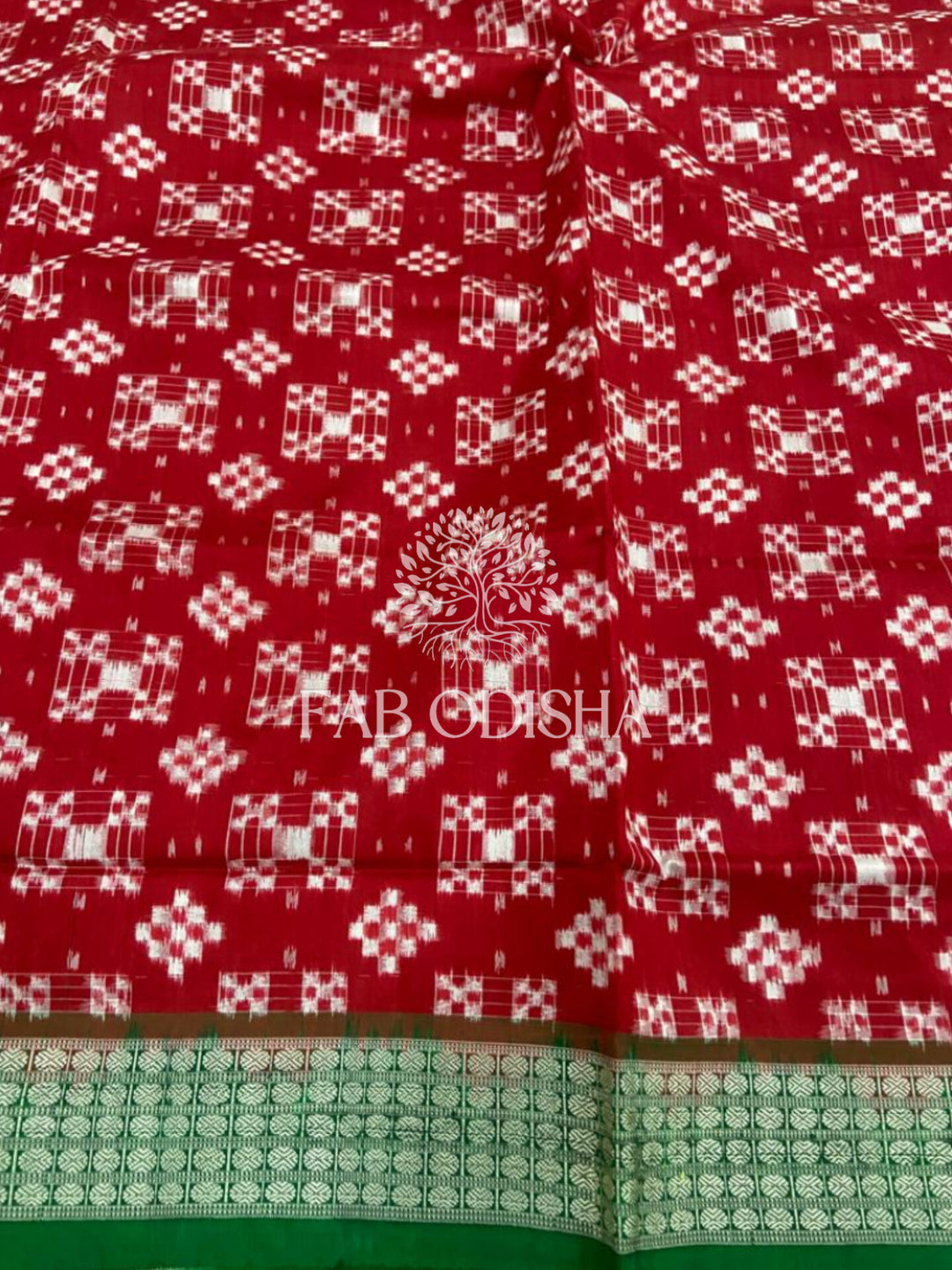 MESMERISING RED PASSAPALI SAMBALPURI SILK SAREE