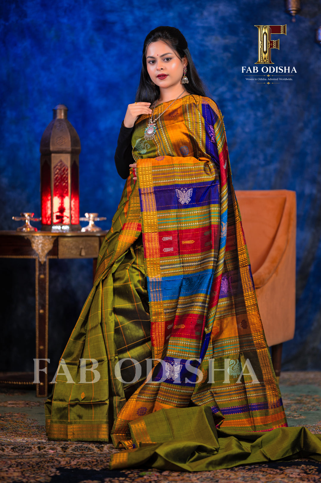 BAISAKHI MAYA EXCLUSIVE BERHAMPURI HANDLOOM DOUBLE AANCHAL PURE SILK PATTA SAREE