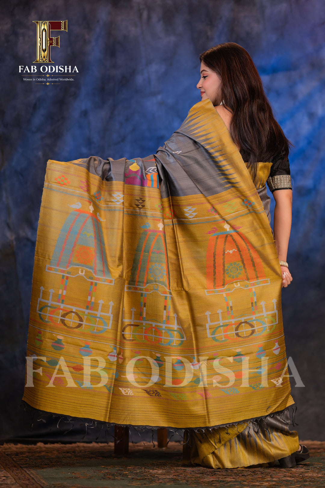 THREE CHARIOTS LUXE EDIT HERITAGE GOPALPURI HANDLOOM FINE TUSSAR SILK SAREE