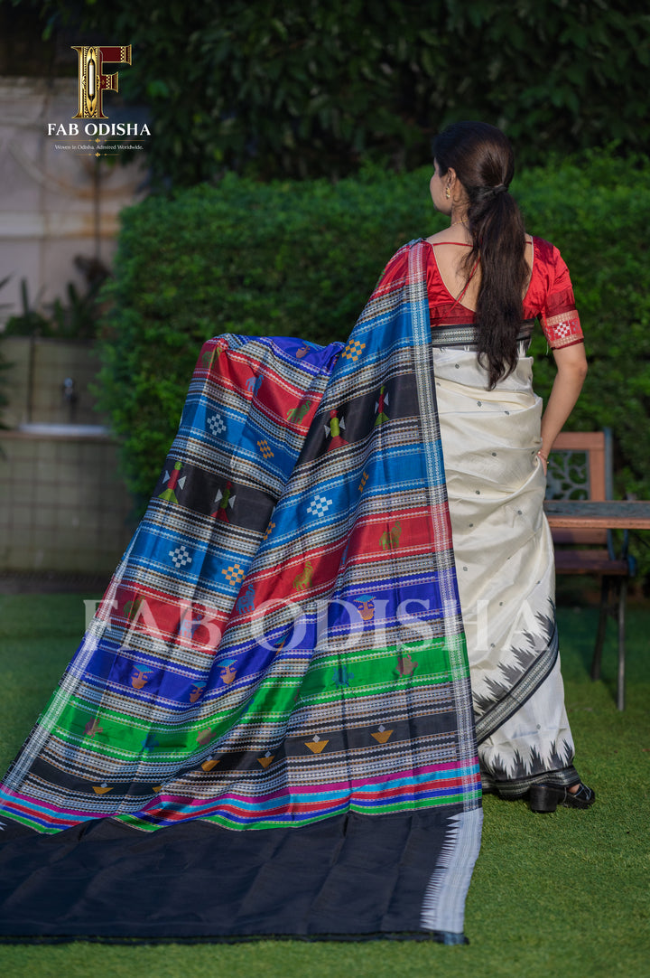 ISHANI VASTRA BERHAMPURI DOUBLE AANCHAL PURE SILK PATTA SAREE