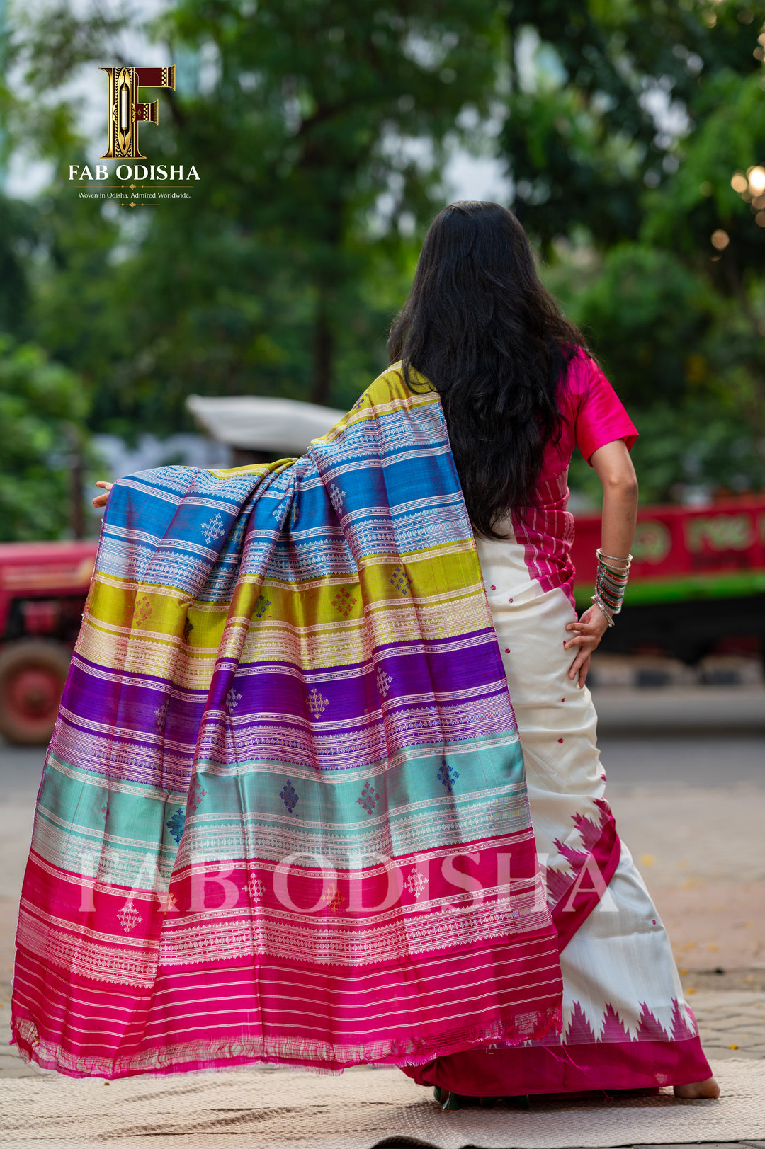 JANHA PARI BERHAMPURI DOUBLE AANCHAL PURE SILK PATTA SAREE