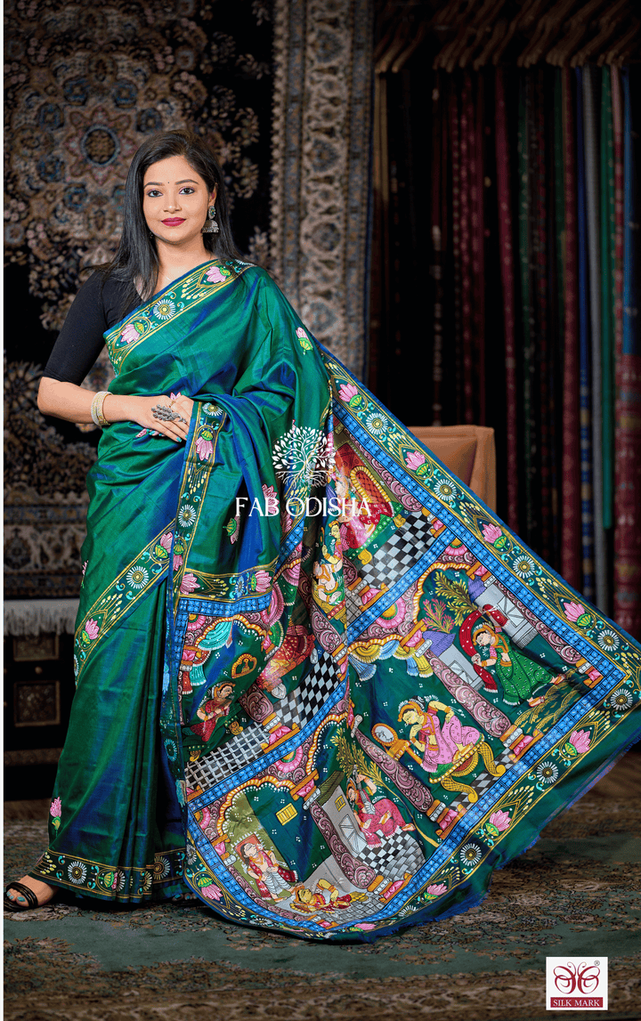 VANITA GRAMYA THEME PATTACHITRA PURE SILK SAREE
