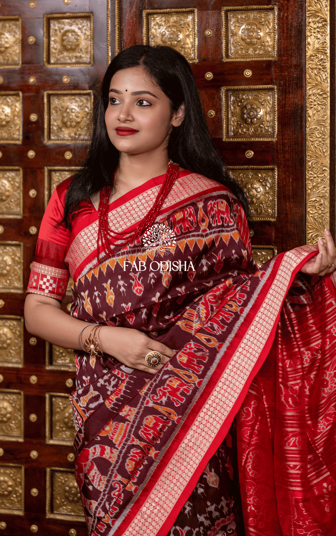 "SHAHI GAJAPATI DARBAR" SAMBALPURI BANDHA SILK PATTA SAREE