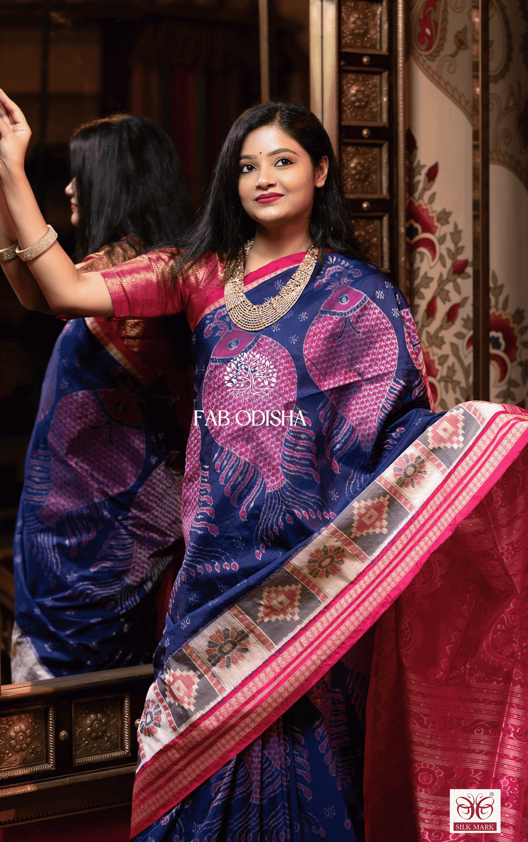 ADYA MATSHYA SAMBALPURI HANDLOOM PURE SILK SAREE