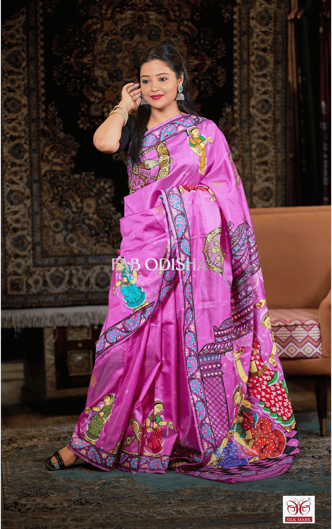 KONARK MAHOTSAV THEMED PATTACHITRA PURE SILK SAREE