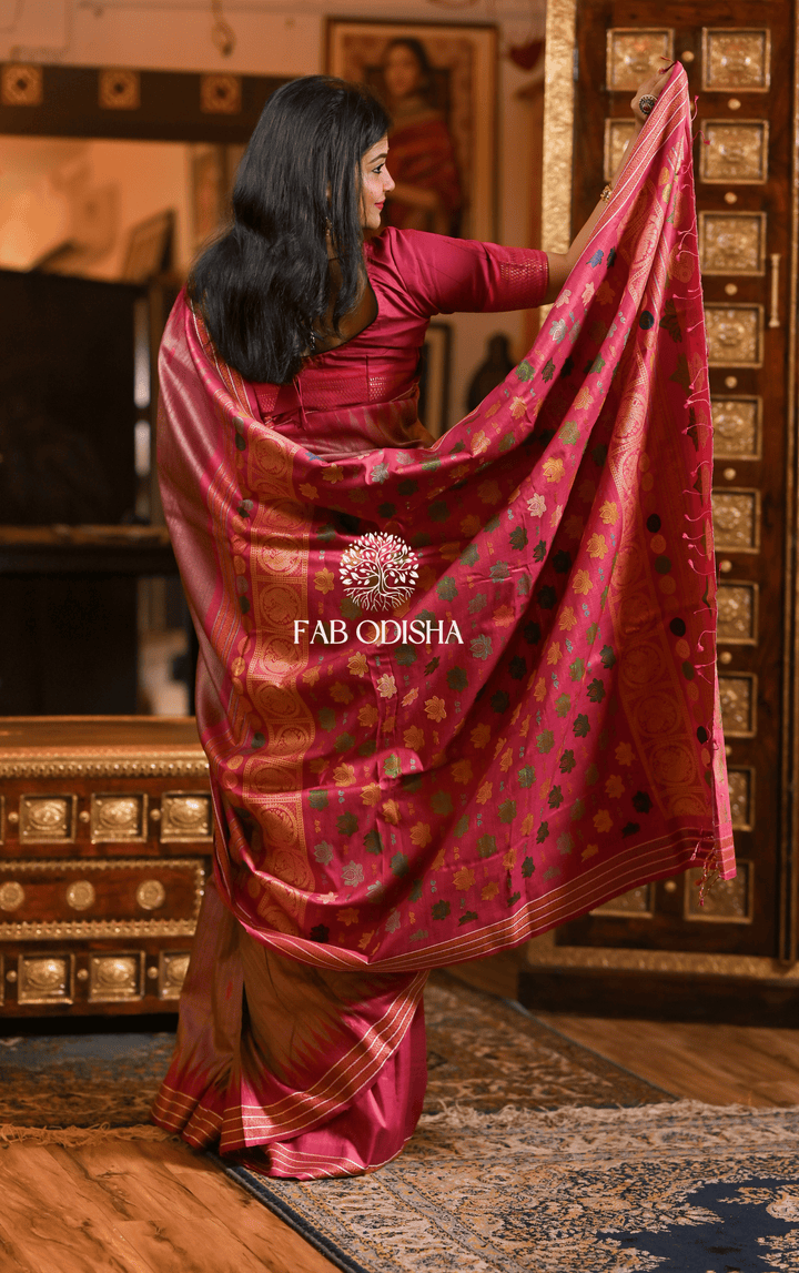 EMPRESS THREADS MASTER WEAVE SUPER FINE TUSSAR SILK SAREE