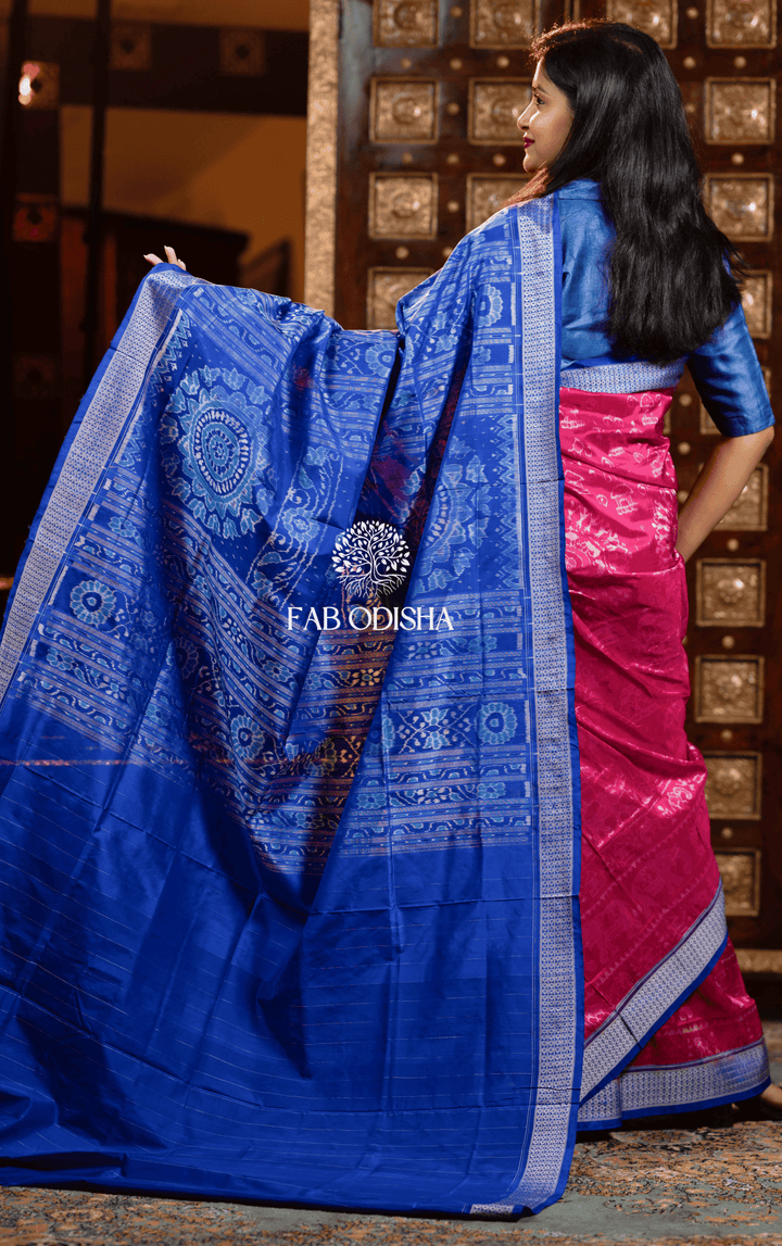 INDRAJAAL CELESTIAL EXCLUSIVE SAMBALPURI HANDLOOM PURE SILK TISSUE ANCHAL SAREE