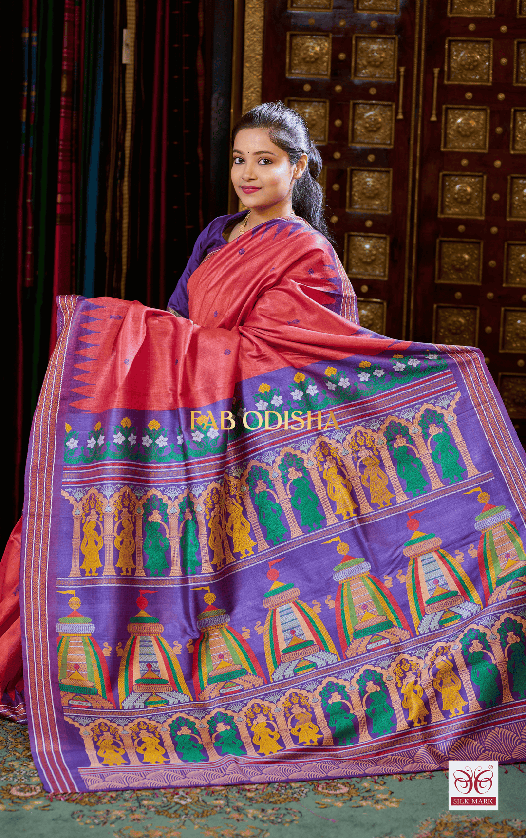 SHREE MANDIR THEME SARI OPULENCE MASTER WEAVE SUPER FINE TUSSAR SILK SAREE