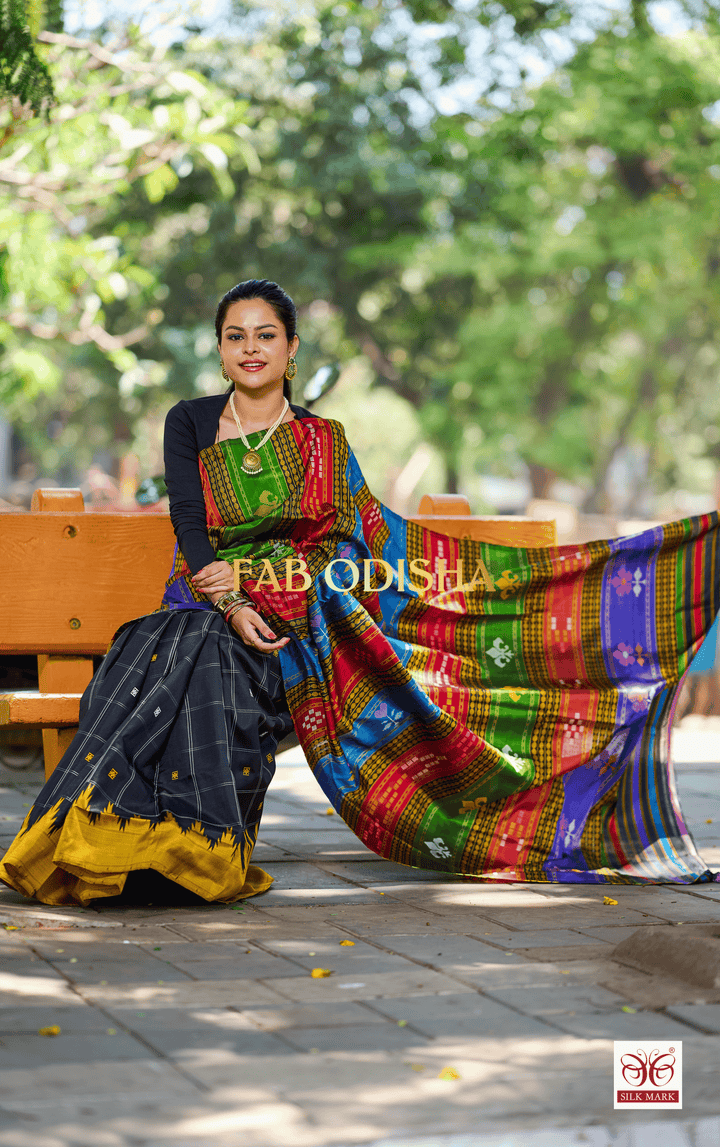 MRINMAYI EXCLUSIVE BERHAMPURI DOUBLE AANCHAL PURE SILK PATTA SAREE