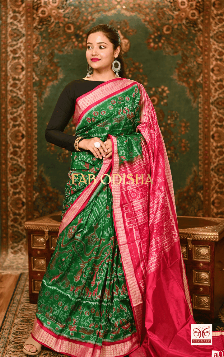 KOEL KUM KUM LUXE SAMBALPURI HANDLOOM PURE SILK SAREE