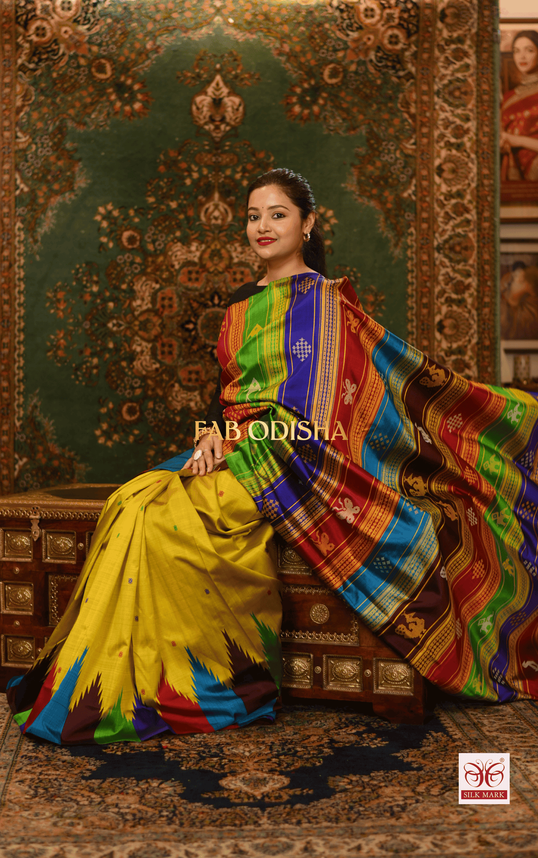 RAJNANDINI BERHAMPURI DOUBLE AANCHAL PURE SILK PATTA SAREE