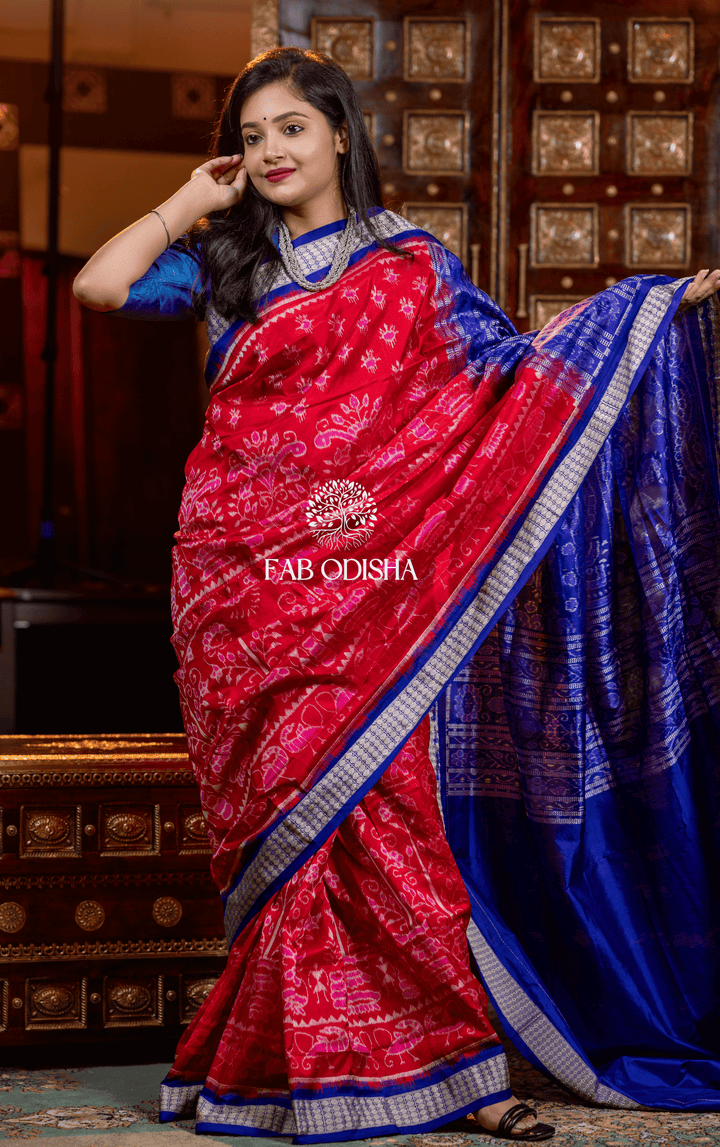 RUHANI PABITRA POSHAK EXCLUSIVE SAMBALPURI HANDLOOM PURE SILK SAREE