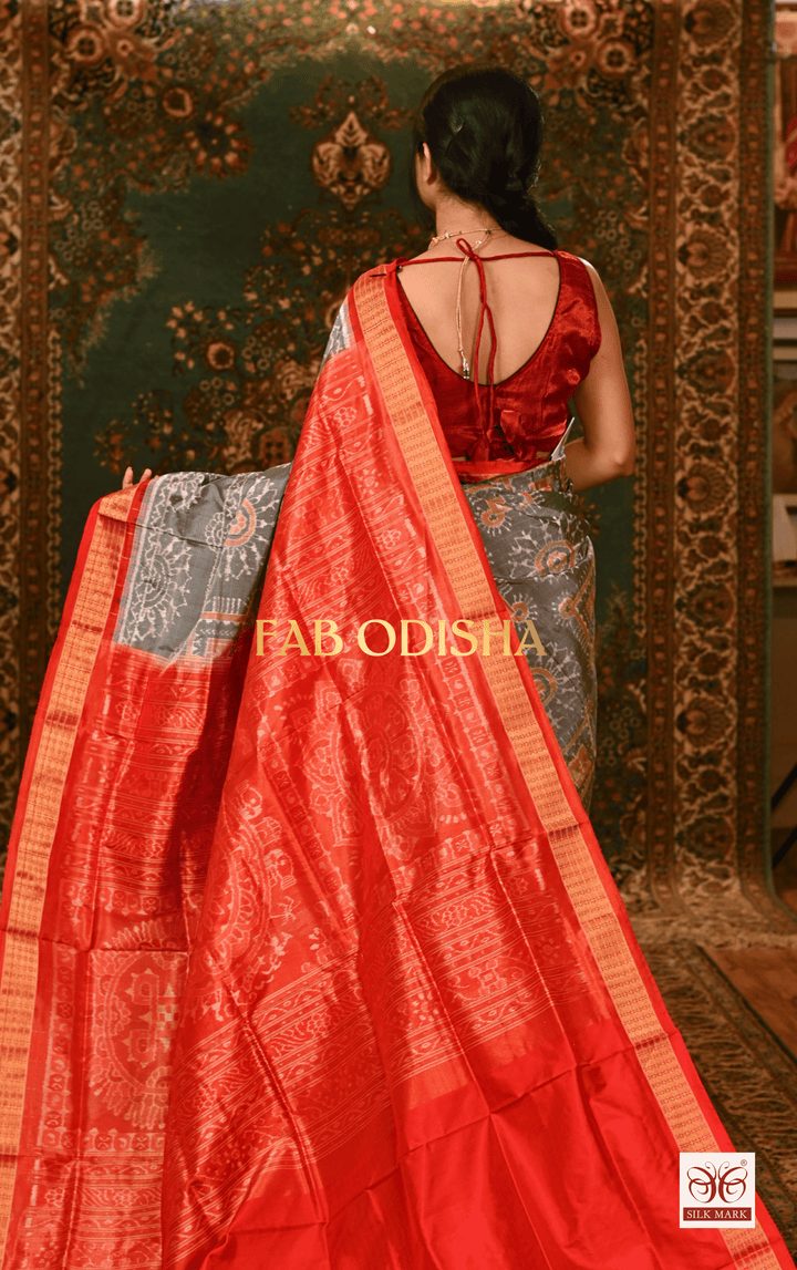NAYANTARA LUXE SYMPHONY EXQUISITE SAMBALPURI PURE HANDLOOM TISSUE ANCHAL SILK SAREE
