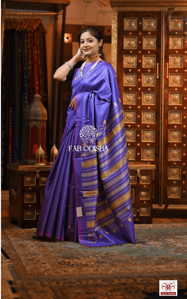 RESHAM RANI DESIGNER FINE TUSSAR HANDLOOM SILK SAREE