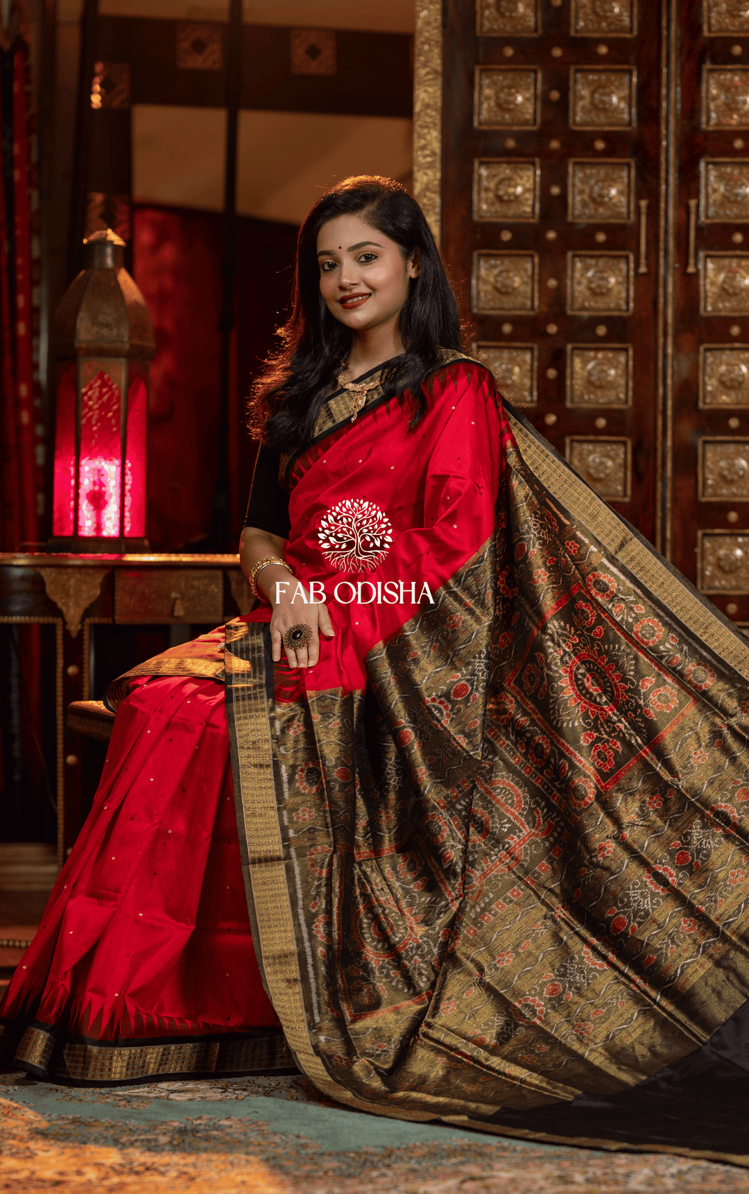 RAJANYA SUUMAYA EXCLUSIVE SAMBALPURI HANDLOOM PURE SILK TISSUE ANCHAL SAREE