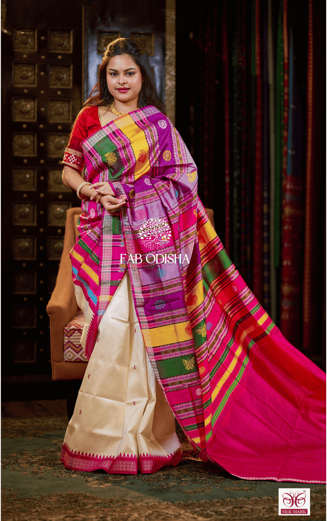 SHUBHALAXMI LUXE BERHAMPURI DOUBLE AANCHAL PURE SILK PATTA SAREE